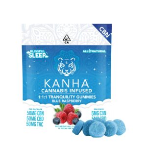 100mg 10pk Gummies  | 1:1:1 CBN Blue Raspberry | Kanha