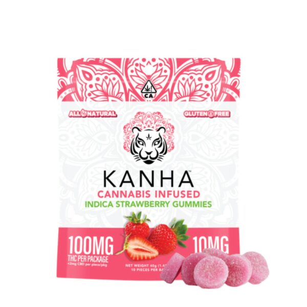 100mg 10pk Gummies  | Indica Strawberry | Kanha