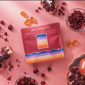 100mg Gummies | 1:1:1 Cranberry Pomegranate | Coast Cannabis