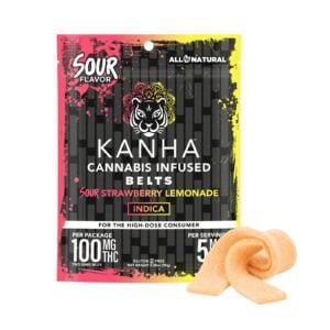 100mg 2pk Belts | Sour Strawberry Lemonade - Indica | Kanha