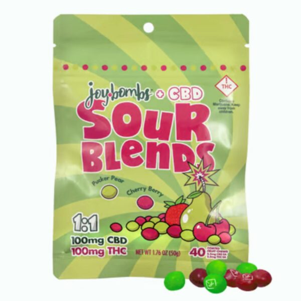 100mg 40pk Fruit Chews | 1:1 Sour Pear & Cherry | Joybombs