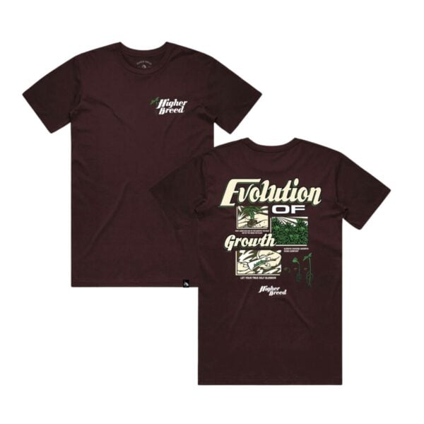 XL T-Shirt | Evolution of Growth - Oxblood | Higher Breed