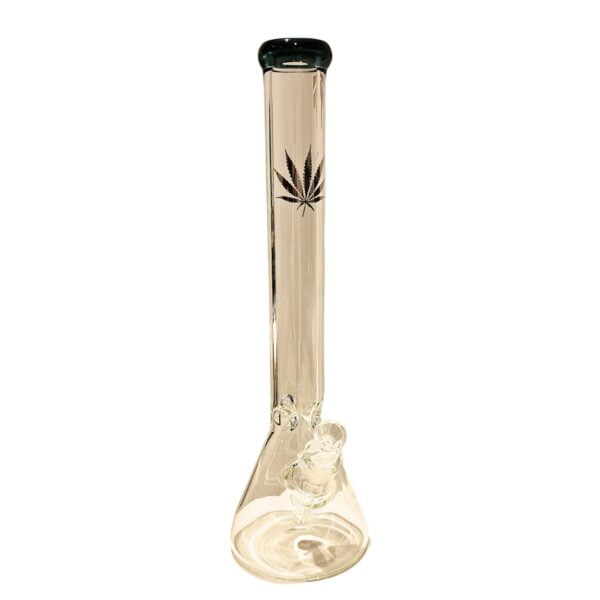 Bong | Silver Hemp Leaf Glass Beaker- 18" | AFG