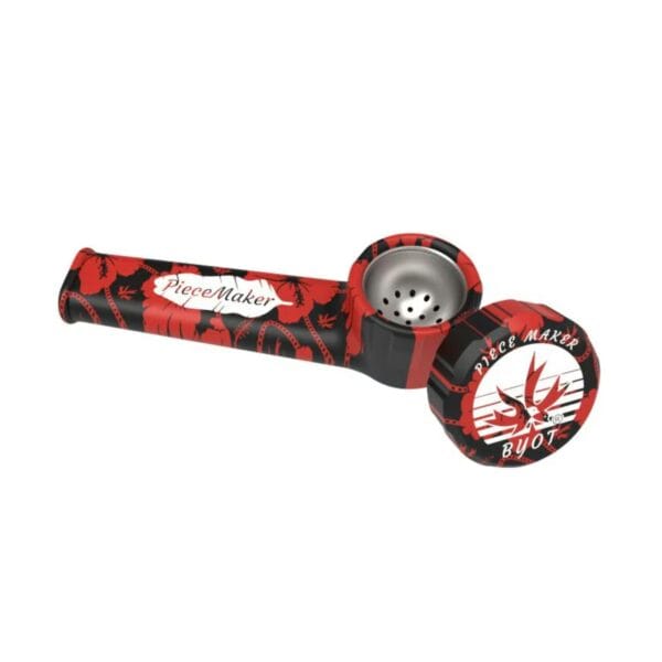 Pipe | Hibiscus Red Karma Silicone Hand Pipe | Piecemaker