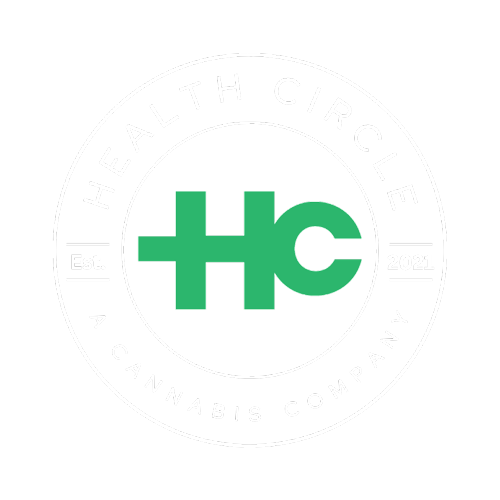 health circle logo cannabis dispensary white