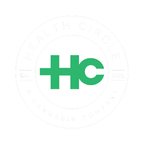 health circle logo cannabis dispensary white