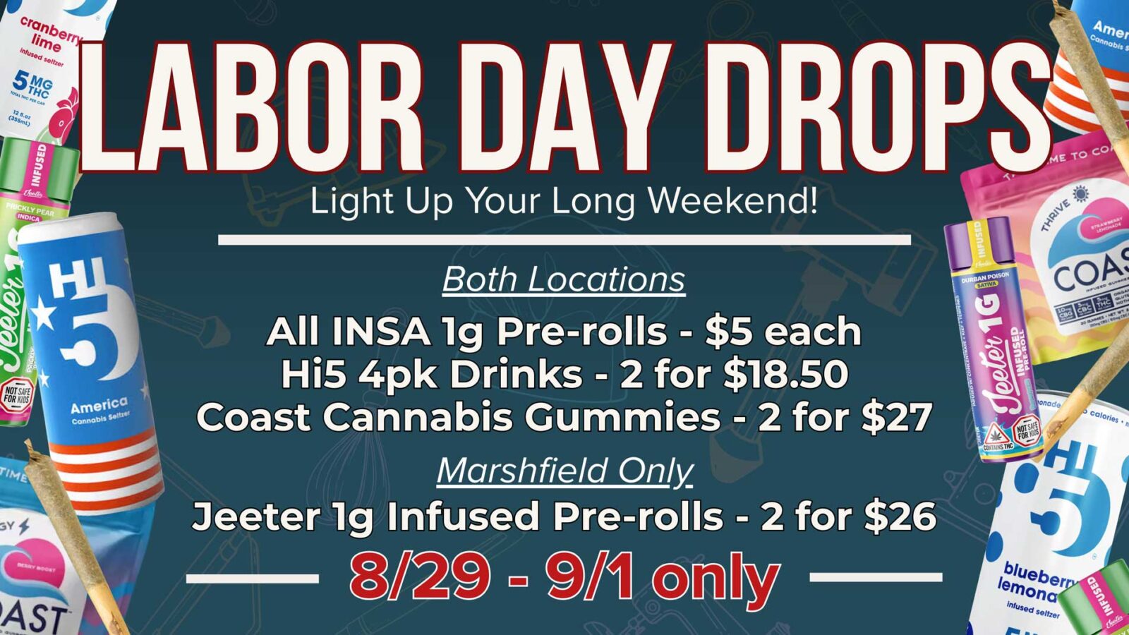 labor day drops graphic list